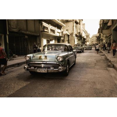 Fototapete PAPERMOON "Photo-Art ALPER UKE, ALTE HAVANNA-STRAßE", bunt, B:3,5m L:2,6m, Vlies, Tapeten
