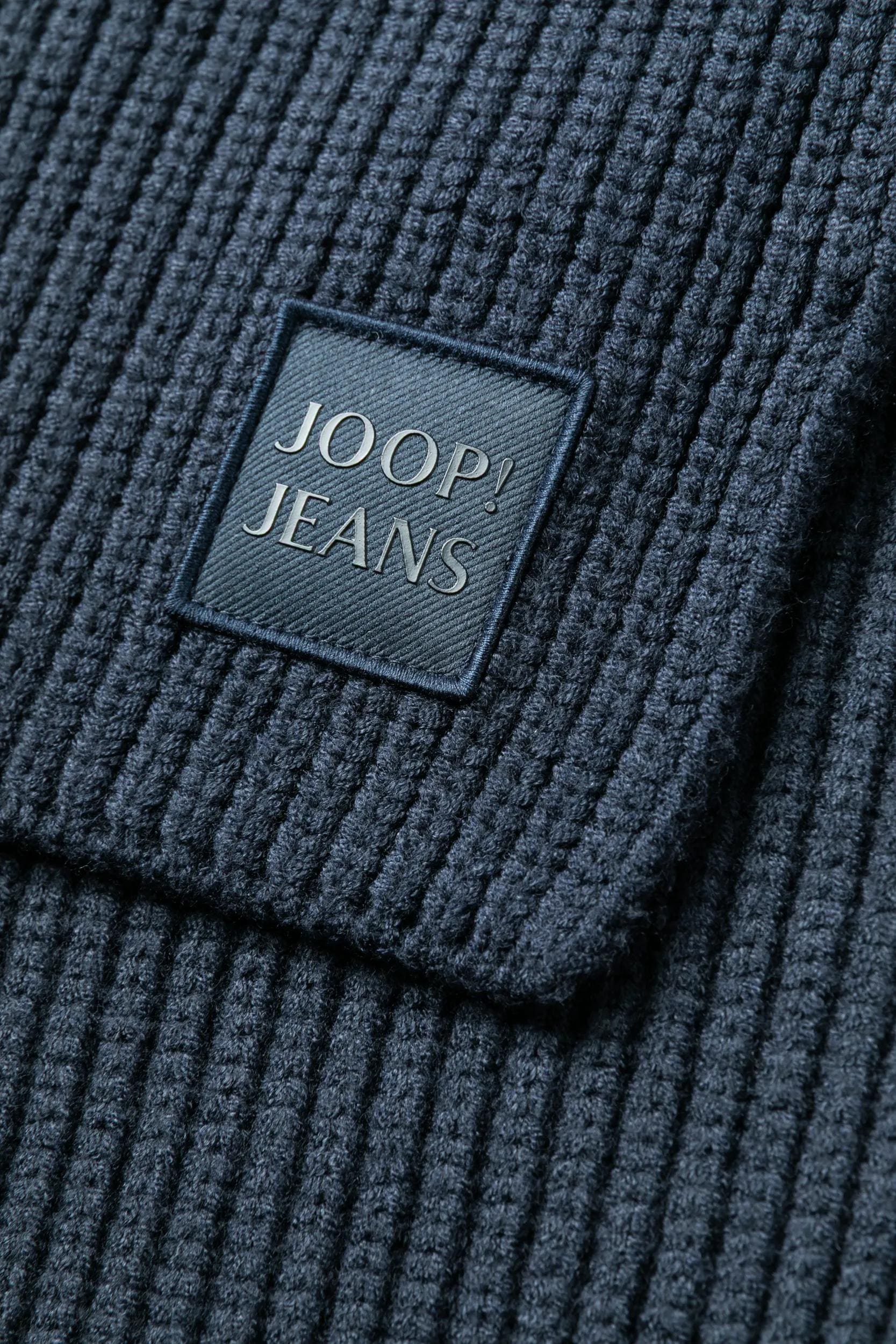Strickschal JOOP JEANS "Lucifo", Herren, blau (dunkelblau), Strick, Viskosemischung, unifarben, Modetücher Strickschal, passt zur Mütze Lucifo dunkelblau Einheitsgröße