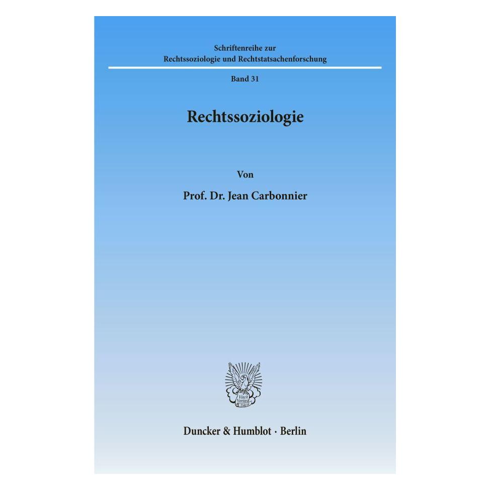 Duncker & Humblot Rechtssoziologie. (Deutsch, Softcover, Jean Carbonnier) (55339573)