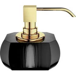 Kristall Seifenspender anthrazitfarbig mit Gold-Pumpe