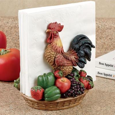 Touch of Class Rooster Medley Napkin Holder Multi Earth , Multi Earth