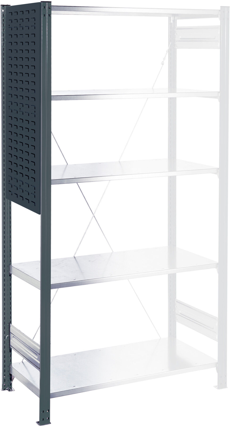 Kappes Regalseitenwand RasterPlan Schlitzplatten H1000 x B450 mm inkl. Befestigung RAL 7016 (4202.02.3008)