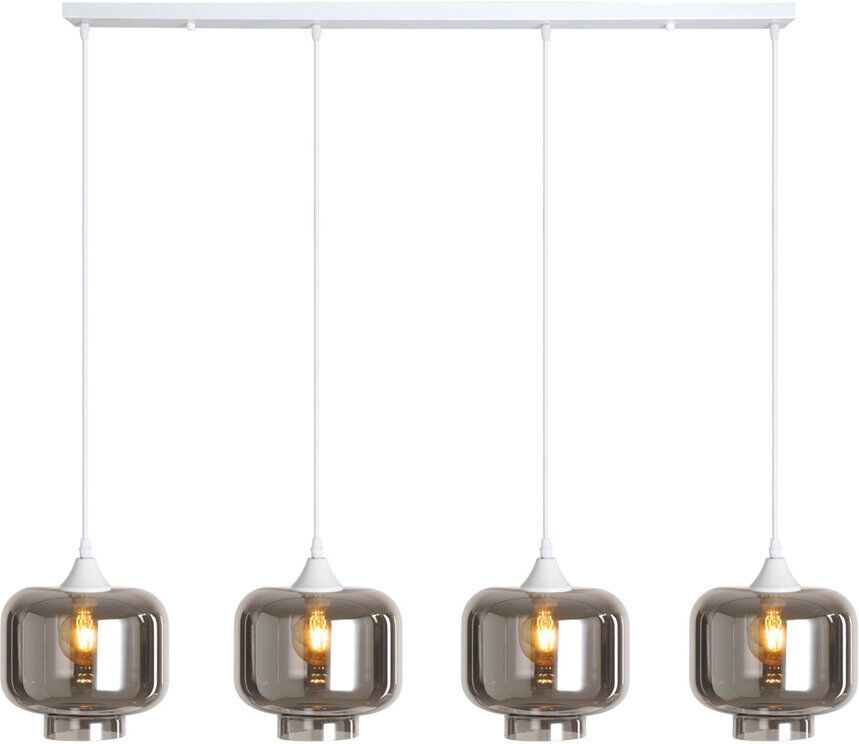 Ebern Designs Khue 4 - Light Kitchen Island Pendant White/Smoke