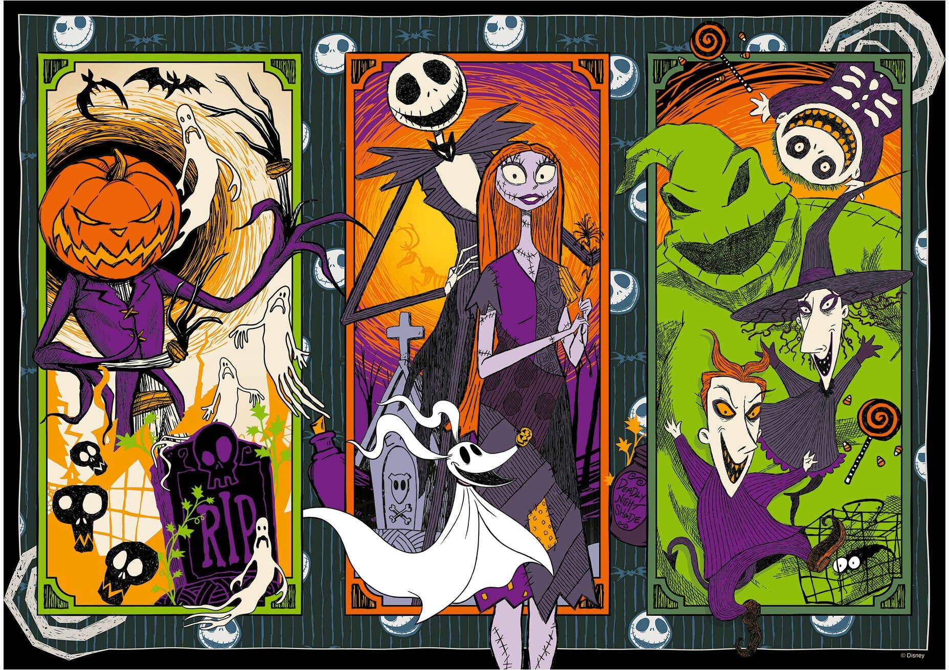 Ravensburger Disney The Nightmare Before Christmas 1000 Piece Jigsaw Puzzle for Adults, 70 x 50 cm, Disney Movie Puzzle