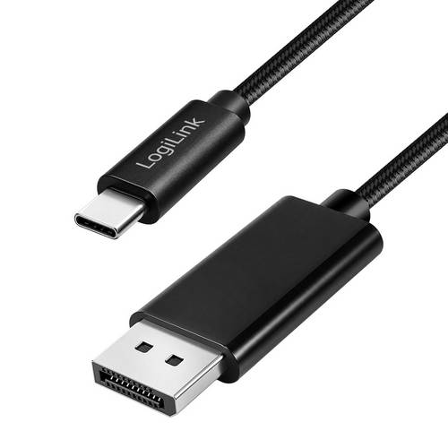 LogiLink USB-C Kabel USB 3.2 Gen2 USB-C Stecker, DisplayPort Stecker 2.00m Schwarz CUA0131