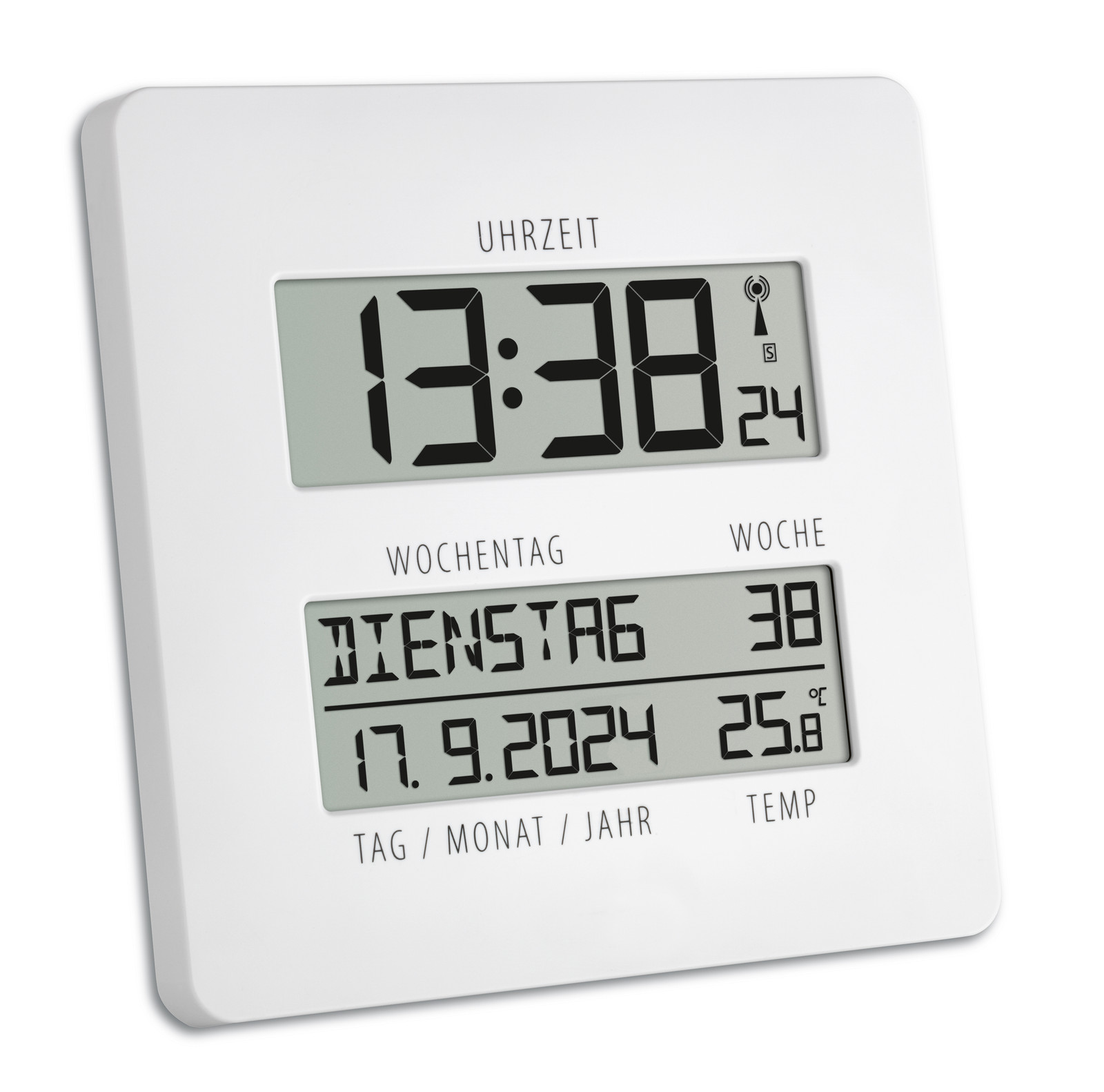 TFA Dostmann Tijdklok met temperatuur, datum en weekdag TFA 60.4509.02