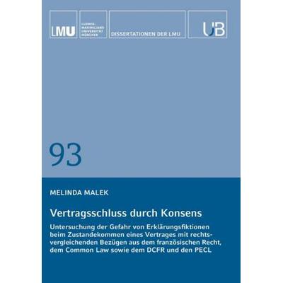 Vertragsschluss durch Konsens, Taschenbuch von Melinda Malek, Buchschmiede, 978-3-99181-887-8