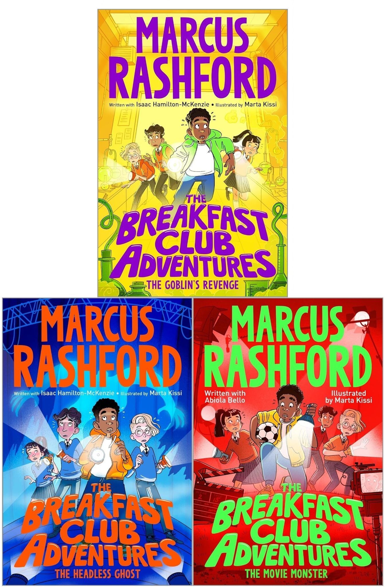 Macmillan The Breakfast Club Adventures Series 3 Books Collection Set by Marcus Rashford (Books 5-7) (The Headless Ghost, The Goblin's Revenge, The Movie Monste
