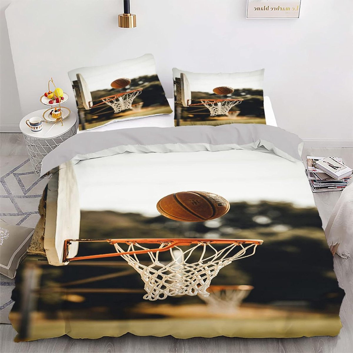 Dekbedovertrek Set met Basketbal Thema - Veelkleurig - 160 x 200 cm