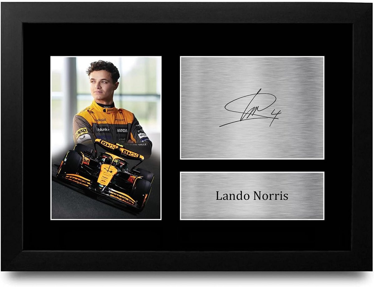 A4 Ingelijste Handtekening Foto voor F1 Fans