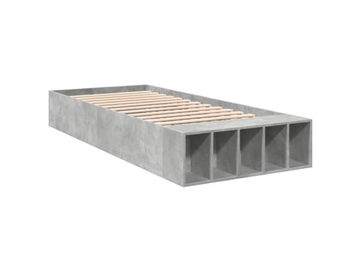 KTHLBRH Bettgestell mit Stauraum, Grau, Zement, 80 x 200 cm Technisches Holz, feste Latten, Kapazität 140 kg, modernes Design