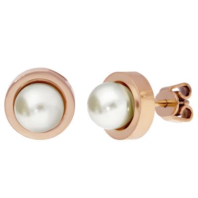 Paar Ohrstecker TITANIA "Titanohrstecker", weiß, Ohrringe, Damen, Titan, mit synthetischen Perlen