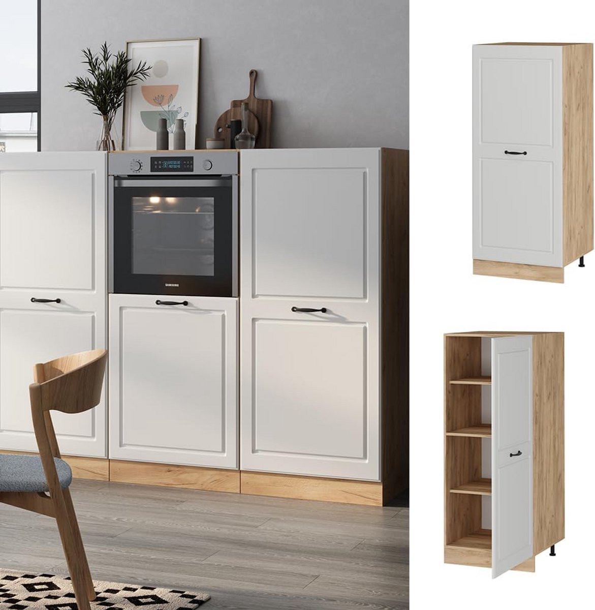 Ovenombouwkast Wit Landhuis Stijl Keukenkast 60 cm