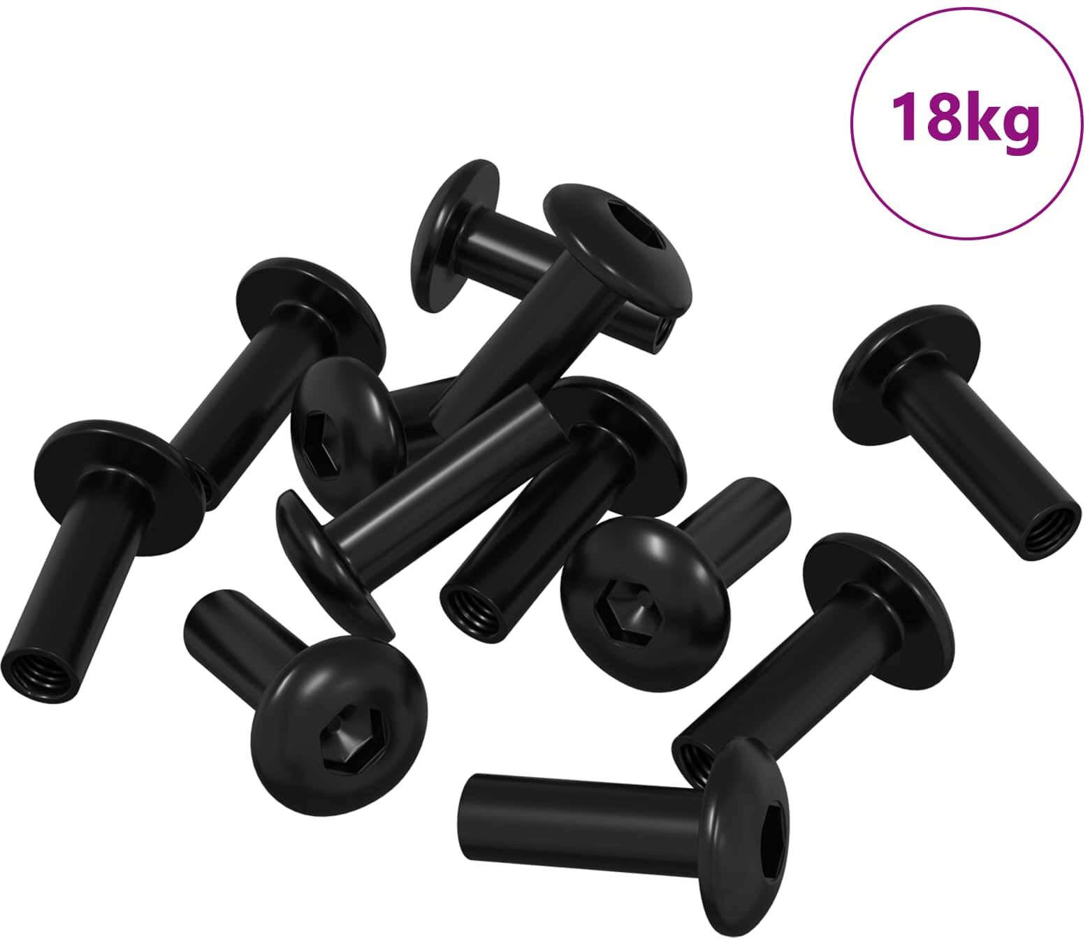 vidaXL Boulons à Manchon 8451 pc Noir Métал
