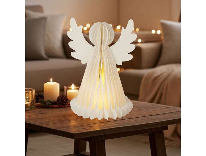 LED Engel Wabenpapier mit 6h Timer, 35 x 34 x 50 cm