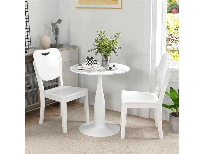 Table ronde design blanche 70x74 cm stable