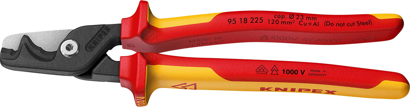 Knipex StepCut XL kabelknipper 95 18 225 VDE rood/geel, lengte 225 mm