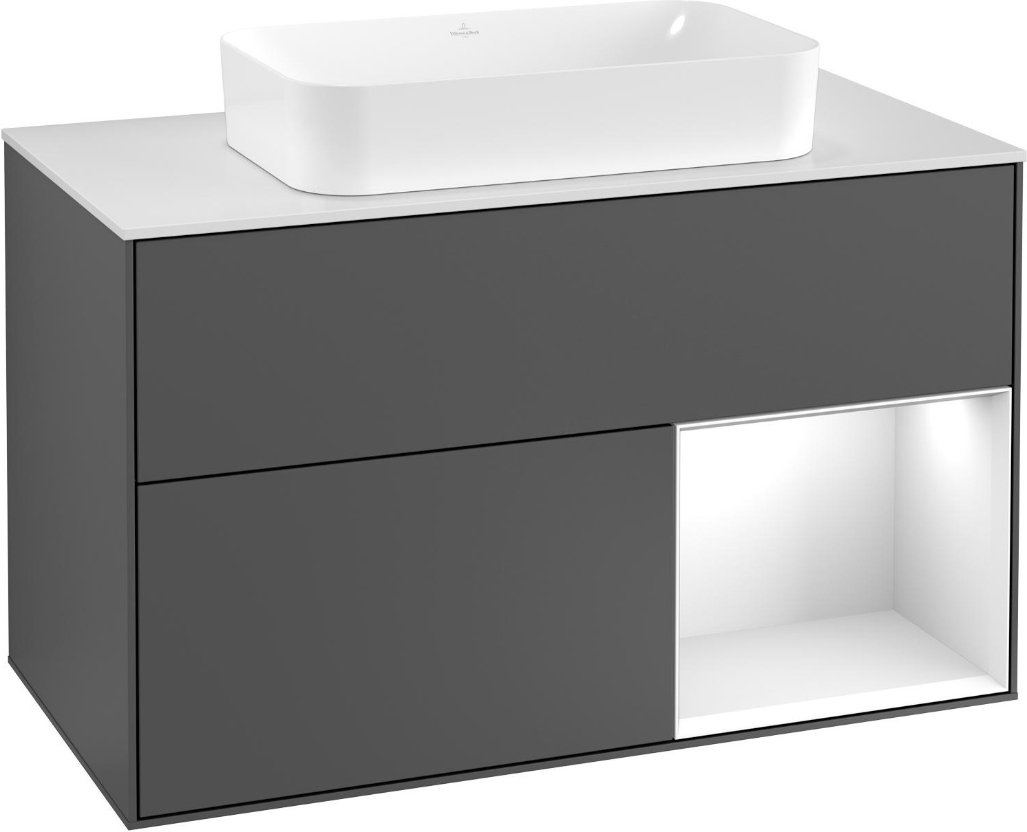 Villeroy & Boch V&B Waschtischunterschrank FINION 1000x603x501 Abdpl bl Reg gls wh/gls wh