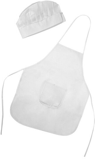 Ensemble tablier et bonnet enfant personnalisable Jamie blanc TAILLE UNIQUE POUR ENFANT