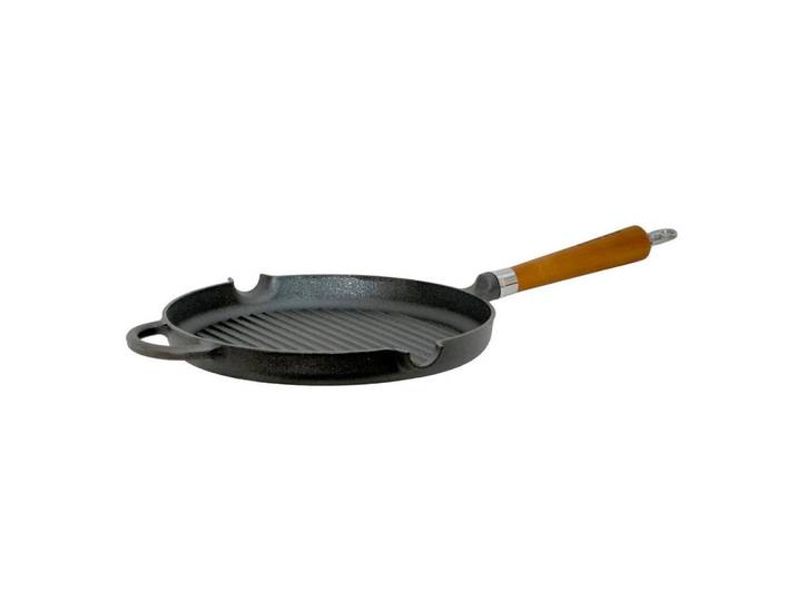 Ronneby Bruk Grillpfanne, Braun, Schwarz, Holz, Metall, 28x8x57 cm, Kochgeschirr, Pfannen, Grillpfannen