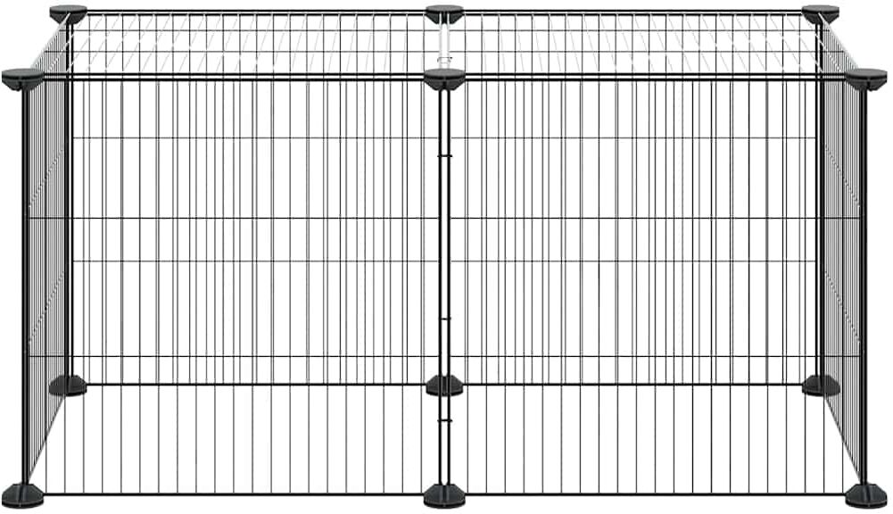 vidaXL Jaula para mascotas de 8 paneles acero negro 70x35x35cm Negro