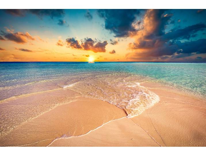 Fototapete PAPERMOON Tropischer Strand Malediven , bunt, B:2m L:1,49m, Vlies, Tapeten, Fototapete