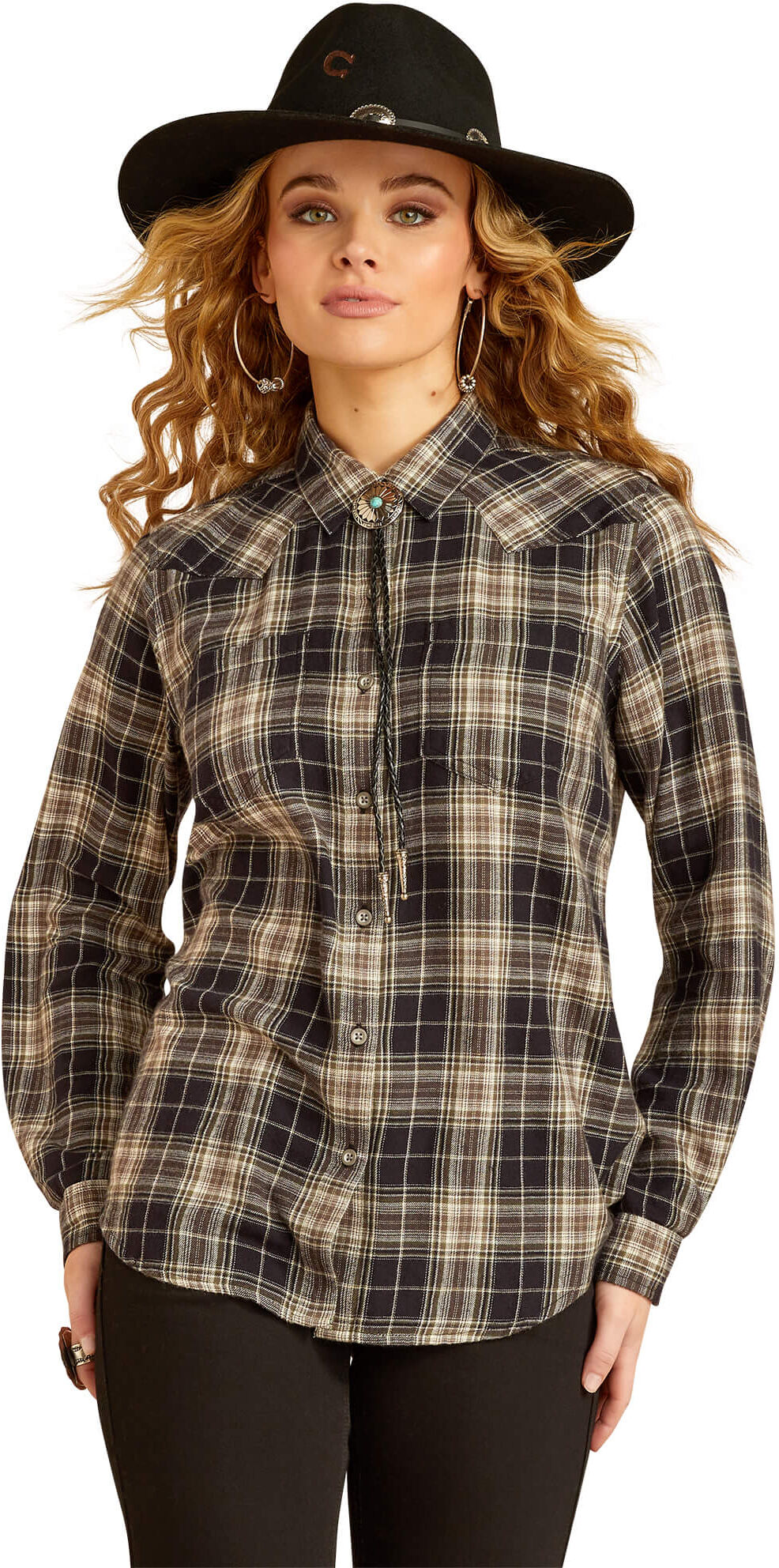 Women's Billie Jeans Shirt in Cheyenne Plaid, Size: XL by Ariat