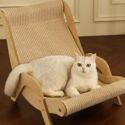 Inspired Finds Wooden Cat Lounge Chair Scratcher Sisal Cat Scratch Chair For Relaxing, Playing & Claw Care Wooden Cat Lounge Chair Scratcher Sisal Cat Scratch Chair For Relaxing, Playing & Claw Care