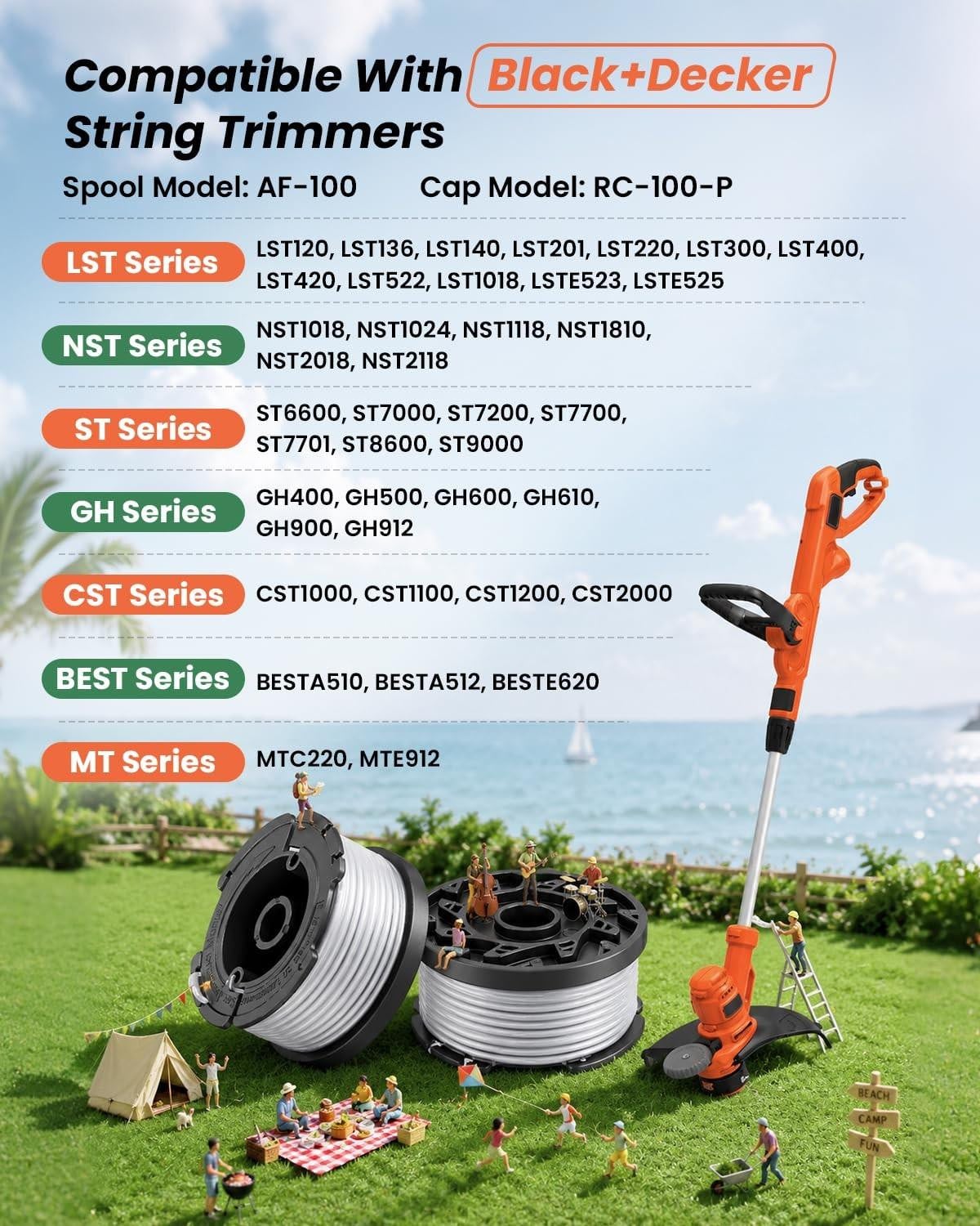 Set van 8 Nylon Spoelen voor Grastrimmer