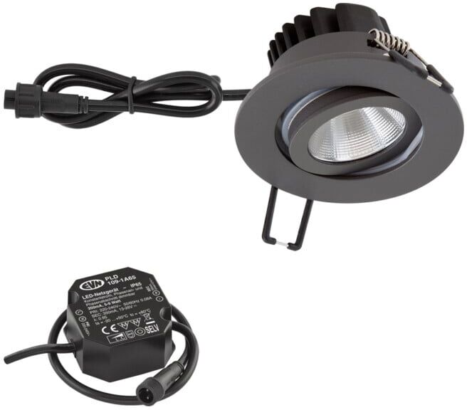 EVN Lichttechnik P-LED Plafonnier encastré IP65 HV 3000K 1010lm PC650N91602 (PC650N91602)