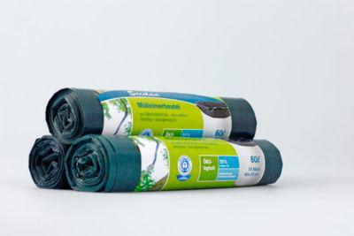 Secolan® Mülleimerbeutel, Material Recycling-Polyethylen, 60 Liter, grün, 15 Stück