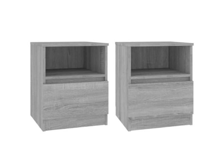 Heofavd Nachttische 2er Set Grau Sonoma 40x40x50 cm Holzwerkstoff