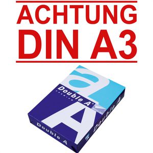 Double-A Kopierpapier Premium, A3, 80g/qm, weiß, 500 Blatt