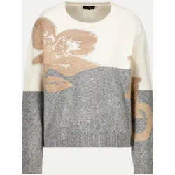 Strickpullover mit Colorblock-Muster Grau 40