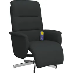 vidaXL Massagesessel mit Fußteil Schwarz Stoff