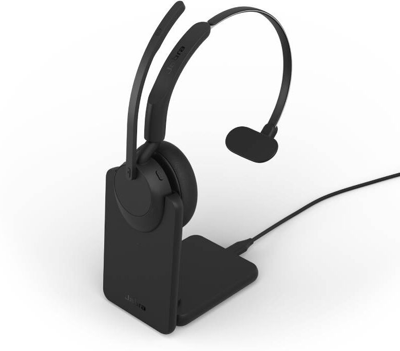 Jabra GN Jabra Evolve3 45 Mono USB-A UC + Socle Casque sans fil mono avec socle de charge, connectivité USB-A, ANC et 3 microphones ClearVoice™ pour des