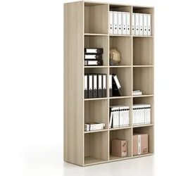 Bücherregal FRAME, hoch, 3 Reihen, 2162 x 1299 x 450 mm, Eiche natur