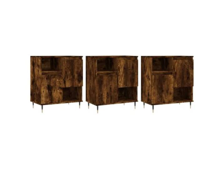 TYVANDE Sideboards 3 Stück Eiche Rauchholz mehrschichtig 180 x 35 x 70 cm Zeitloses klassisches Design, mehrschichtiges Holz und Metall, Wandbefestigung inklusive, Montage erforderlich, 3 Sideboards