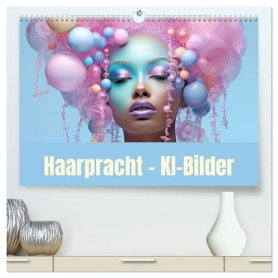 Haarpracht - KI-Bilder (hochwertiger Premium Wandkalender 2027 DIN A2 quer), Kunstdruck in Hochglanz