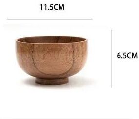 Inspired Living Japanese Jujube Wood Bowl Minimalist Japanese Wooden Bowl For Soup, Rice & Kids (Heat Resistant, Lightweight) c