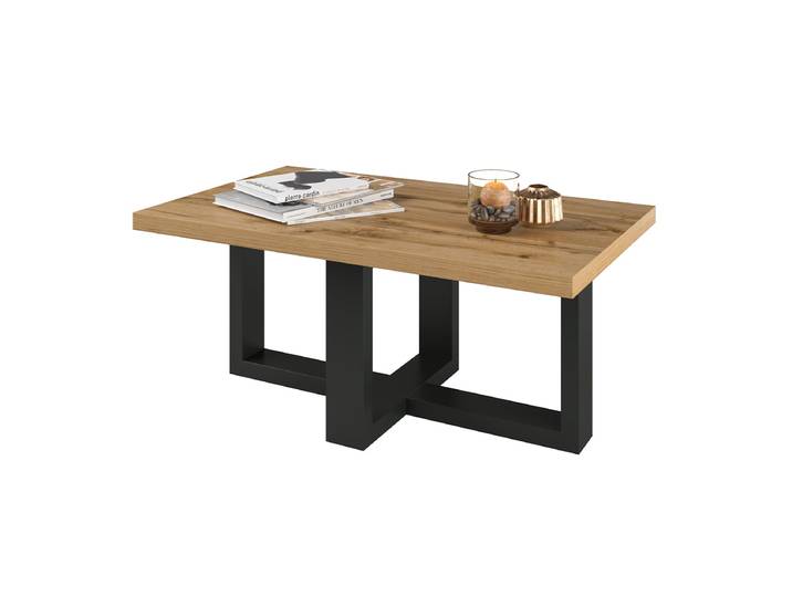 Table Basse Rectangle Ezgui Bois Et Noir