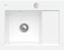Villeroy & Boch 331202R1 Subway 45 Compact Weiß Alpin Keramikspüle Excenterbetätigung Einbauspüle 45 cm Unterschrank
