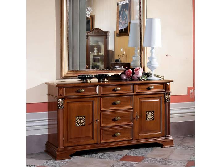 JVmoebel Sideboard Elegantes Sideboard im antiken Stil aus hochwertigem Holz, Made in Italy