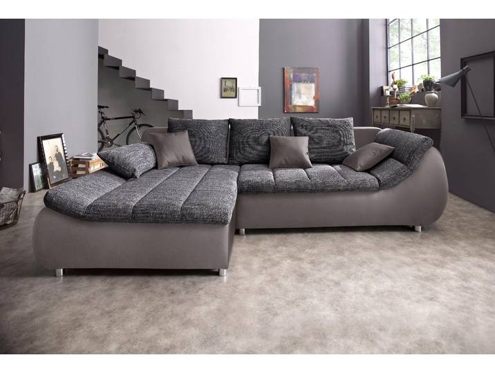 Ecksofa, Microfaser PRIMABELLE, Grau 270×170 cm, mit Bettfunktion & Stauraum, Modern, Inosign