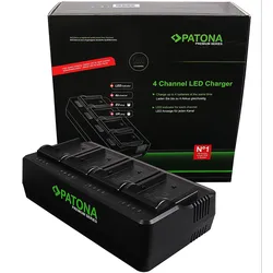 PATONA Premium 4-fach Ladegerät für NP-F 550/F750/F960/F970