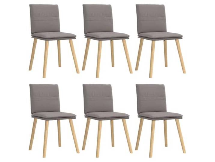 KLGBNCVE Esszimmerstühle 6 STK Taupe Stoff Metall und Holz Gestell, dicker Schaumstoff, atmungsaktiver Stoff, Esszimmer Wohnzimmer Gästezimmer