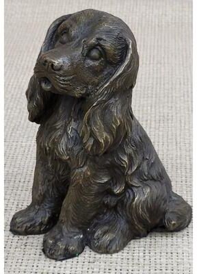 Bronzhaus er Spaniel Big Eared Puppy Dog Bronze Figurine Statue Sculpture 6 Inches X 4 Inches