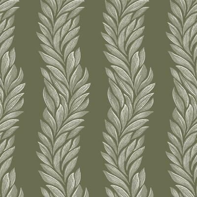 Laura Ashley Coulderton Leaves Olive Green Wallpaper