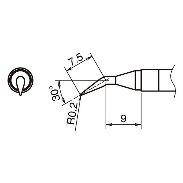 Hakko Aktiv-Lötspitze Format 0.2JL (Lötspitze) (T39-JL02)