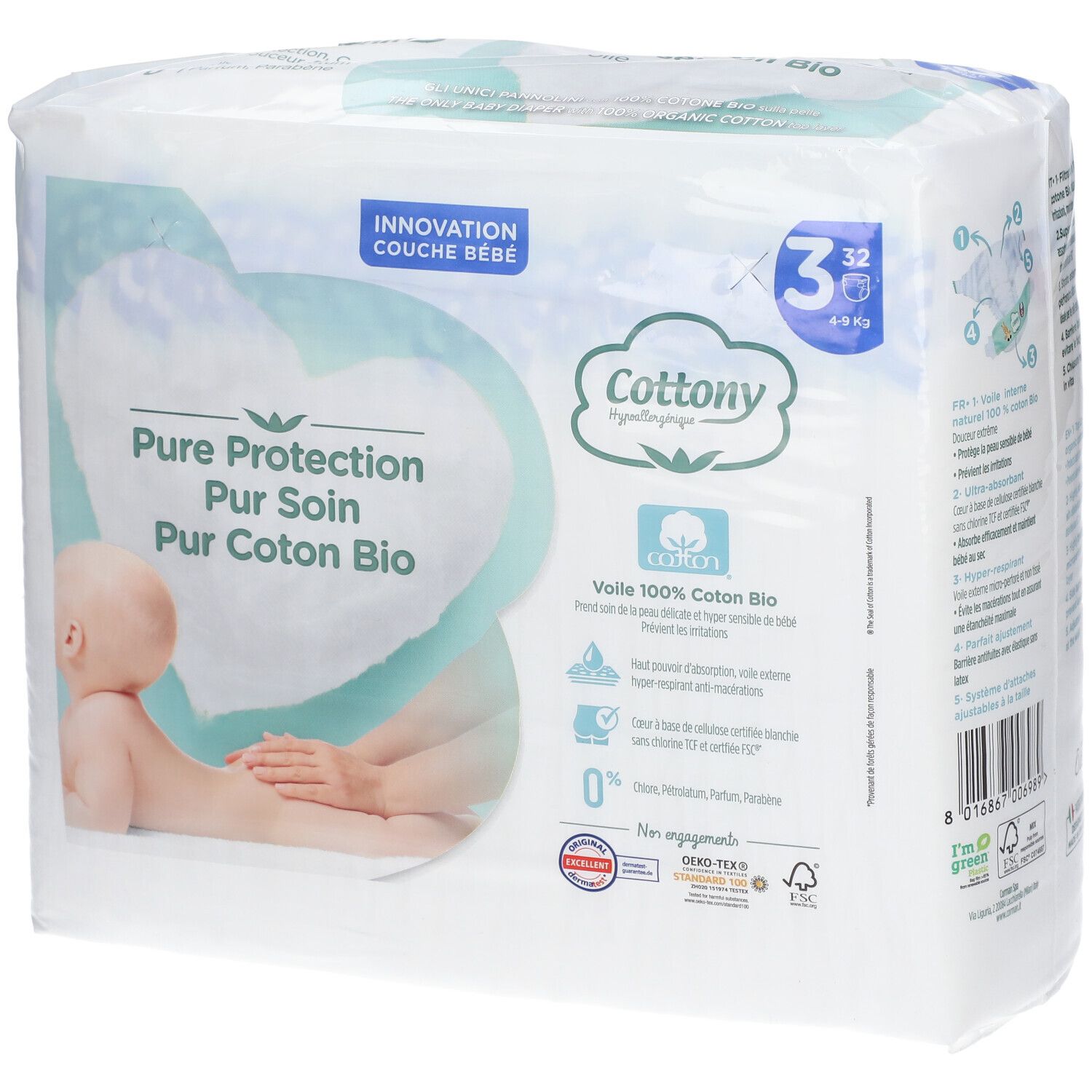 Cottony Luiers Maat 3 4-9 kg 32 St Windeln